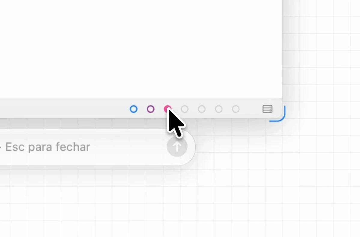 The seven thread dots along the bottom edge of a chat node: three colored, the rest empty rings, with the pointer over one